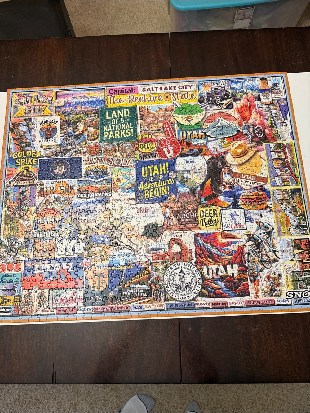 White Mountain I Love Utah Jigsaw Puzzle. 1000 pieces. Complete has poster - Picture 3 of 7